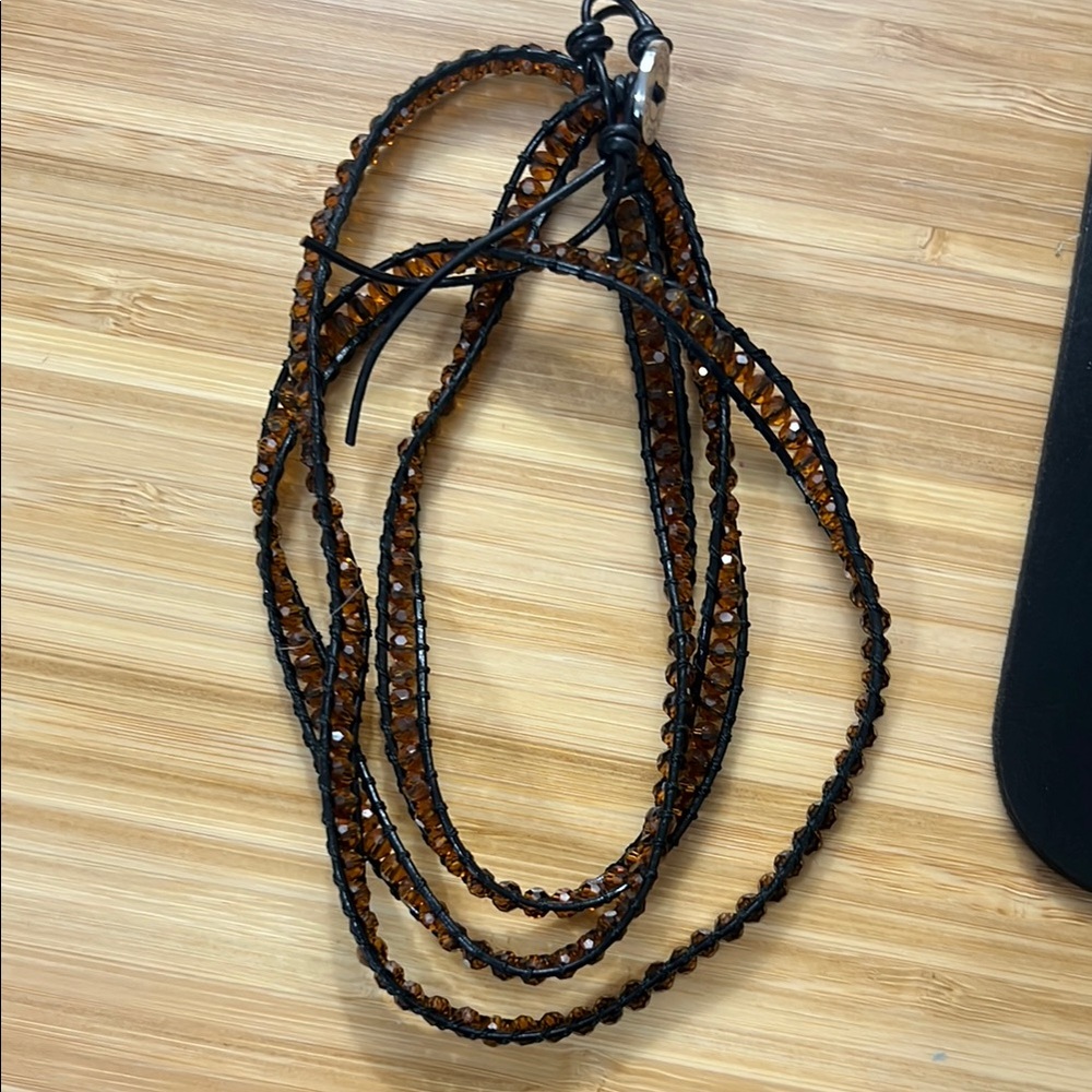 Brown Beaded Wrap Bracelet